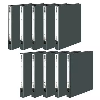 KOKUYO File Ring File ER PP Cover A4 Vertical 220 Sheet Capacity 2 Holes Dark Gray 10 Book Set F-UR430NDMX10