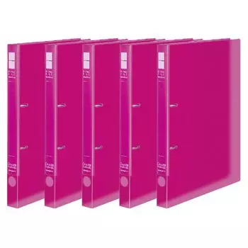 KOKUYO File Ring File Slim A4 Vertical 180 sheets capacity 2 holes Pink 5 book set F-URFC420PX5