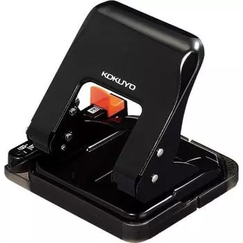 KOKUYO Hole Punch 2 Holes Rakuake Paper Size Guide Included 25 Sheets Black PN-G25D