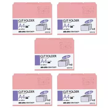KOKUYO Individual Folder A4 13 Cut Pink 6 Books 5 Pack Set A4-3FS-PX5