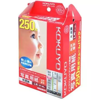 KOKUYO Inkjet Photo Paper Glossy Paper L Size 250 Sheets KJ-G13L-250 White