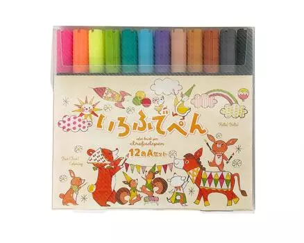 KOKUYO Irofu Depen 12 цветов A Set Water Based Brush Pen KE-AC34-12A
