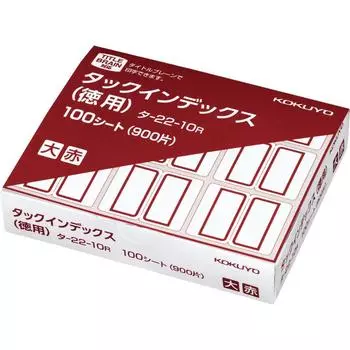 KOKUYO Этикетка Tack Index Экономичный Большой 9 Штук x 100 Листов Красный Ta-22-10R