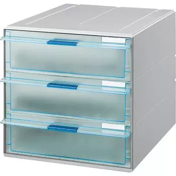 KOKUYO Letter Case Transparent Drawer A4 3 Deep Light Gray LC-UNT203M светло-серый