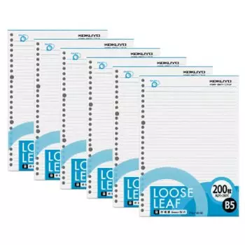 KOKUYO Loose Leaf Positive B5 Medium Горизонтальная линейка 200 листов 6 книг Набор P3-201BX6