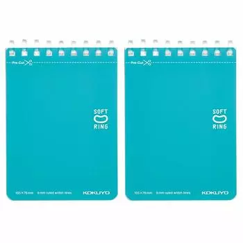 KOKUYO Memo Pad Soft Ring Dotted B Ruled A7 50 Sheets 2 Book Set Blue Me-SV371BT-LBX2SET