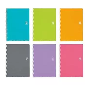 KOKUYO Мягкий блокнот с кольцами в клетку, в линейку, формат А5, набор из 6 цветов, Su-SV331BT, набор из 6 книг