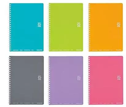 KOKUYO Мягкий блокнот с кольцами в клетку, в линейку, формат А5, набор из 6 цветных книг, Su-SV331BT