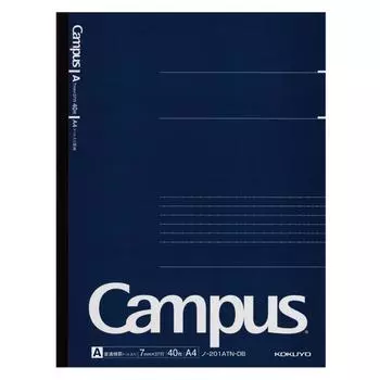KOKUYO Note Campus Note Adult Campus Dotted A-lined A4 40 Sheets No-201AT-DB Navy Blue Body Size: W210xH297xD5mm258g