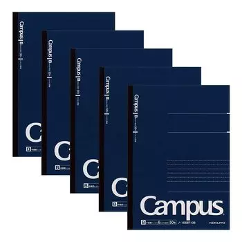 KOKUYO Note Campus Note Adult Campus Dotted B линованная бумага A5 50 листов 5 упаковок темно-синего цвета No-105BT-DBX5SET