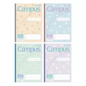 KOKUYO Note Campus Note B5 5 мм сетка, 10 мм сплошная линия, ограниченный набор из 4 узоров «Плюм-зверь» No-30S10-5-L1X4