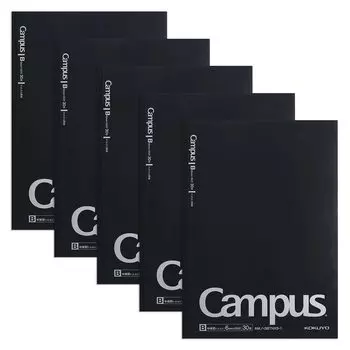 KOKUYO Note Campus Note B5 Dotted B Ruled 5 Book Pack Black Black 5 Books AMno-3BTNX5-1