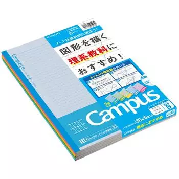 KOKUYO Note Campus Note Dotted Science Line Ruler Pack 5 Colors B5 (В 6мм) Нет-F3CBKNX5
