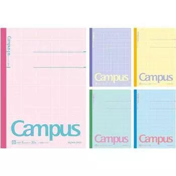 KOKUYO Note Campus Note Limited B5 5-Book Pack Горизонтальная линейка B Линейка Пастельный куб No-3BN-L31X5