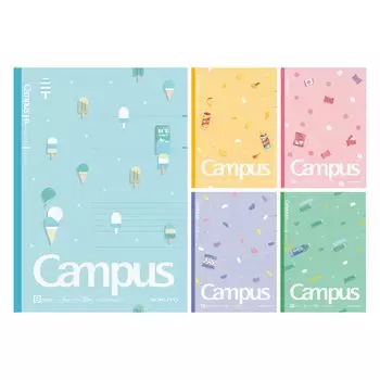 KOKUYO Note Campus Note Limited B5 Dot B Ruled 5 Color Pack Snack Motif B Ruled No-3CBTN-L36X5 (6мм)