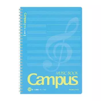 KOKUYO Note Campus Note Нотная тетрадь с двойным кольцевым переплетом B5 5-строчная нотация 12 рядов 50 листов On-T42