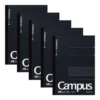 Kokuyo Note Campus Note Plan Semi B5 Black 5 Volume Pack No 4s5 Dx5set