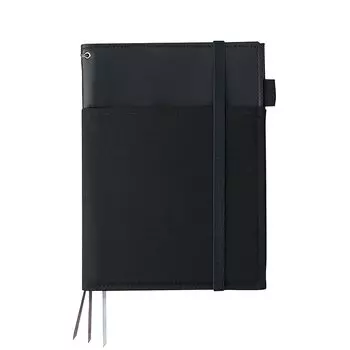 KOKUYO Note Cover Notebook Systemic Ring Note Compatible A5 Leather Style Black 50 Sheets No-V685B-D