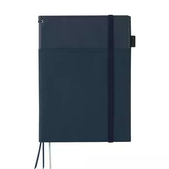 KOKUYO Обложка для заметок Systemic Ring Note, совместимая с B5, из искусственной кожи, темно-синяя, 40 листов, № V683B-DB
