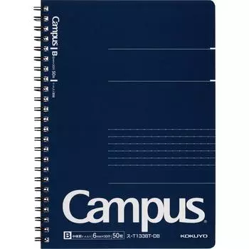 KOKUYO Note Ring Notebook Adult Campus Dotted B Ruled A5 50 Sheets Su-T133BT-DB Navy Blue