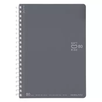 KOKUYO Note Soft Ring 80 листов B6 Dot линованные темно-серые -SV348BT-DM