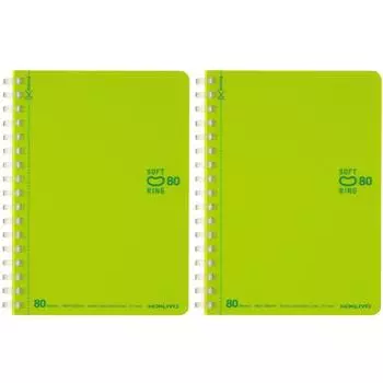 KOKUYO Note Soft Ring Dotted B линованная бумага A6 80 листов 2 книги желто-зеленый Su-SV358BT-LGX2