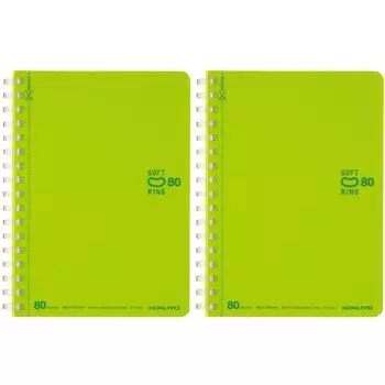 KOKUYO Note Soft Ring Dotted B линованная бумага A6 80 листов 2 книги желто-зеленый Su-SV358BT-LGX2