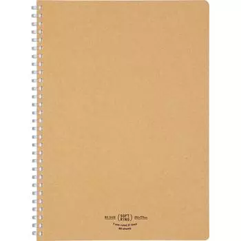 KOKUYO Note Soft Ring Notebook Natural 80 Sheets Brown Semi-B5 A-lined S-SV608A-S