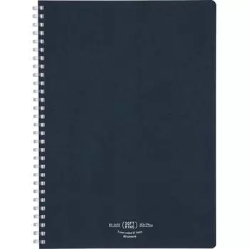 KOKUYO Note Soft Ring Notebook Natural 80 Sheets Navy Blue Semi-B5 A-lined Su-SV608A-DB