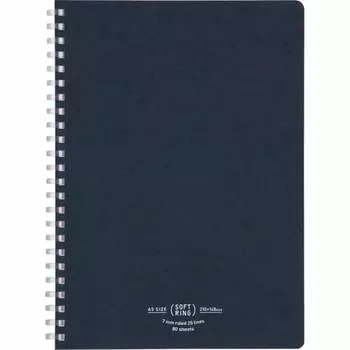 KOKUYO Note Soft Ring Notebook Natural 80 Sheets A5 A-lined Navy Blue Su-SV638A-DB