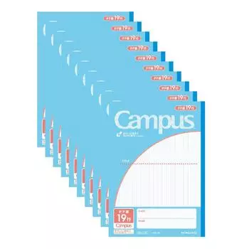 KOKUYO Notebook, Campus Note, By Purpose, B5 Vertical Ruled, 19 Lines, 30 Sheets, Set of 10 Books, No-30M19X10