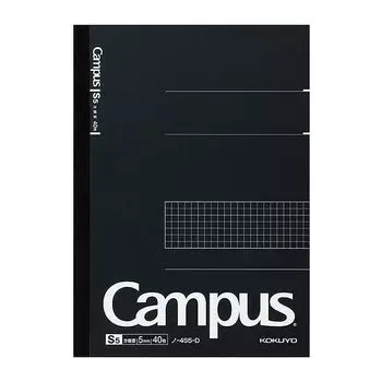 KOKUYO Notebook Campus Note Graph Ruled Semi-B5 No-4S5-D Black