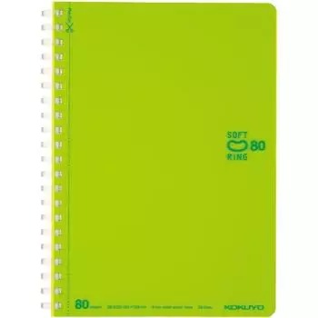 KOKUYO Notebook Soft Ring Dotted Ruled B Ruled 80 Sheets B6 Yellow Green S-SV348BT-LG