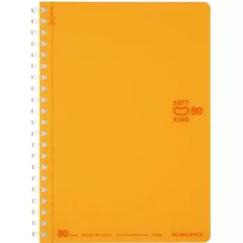 KOKUYO Notebook Soft Ring Dotted Ruled B Ruled 80 Sheets B6 Orange Su-SV348BT-YR