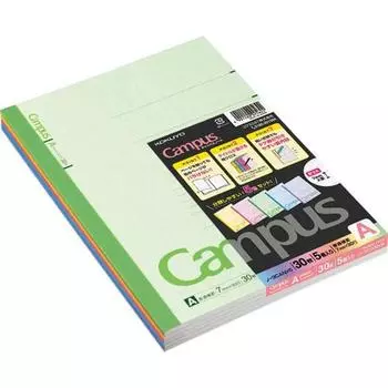 KOKUYO Notes Campus Notes 5-Book Pack 5 Color Assortment B5 A-linered 30 Sheets No-3CANX5
