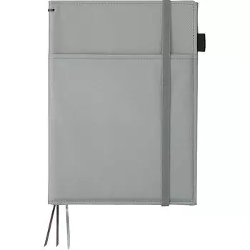 KOKUYO Обложка для заметки Systemic Ring Note, совместимая с B5, кожа, серый цвет, 40 листов, № V683B-M