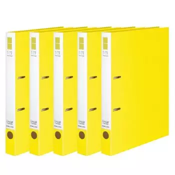 KOKUYO Папка-регистратор тонкая A4 вертикальная емкость 220 листов 2 отверстия желтый комплект из 5 книг F-URF430YX5 жёлтый