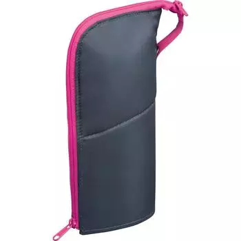 KOKUYO Pencil Case Pencil Case Pen Holder Neocrits Large Size Dark Gray x Pink F-VBF181-3 Body Size: H205xW90xD55mmMaterialOuterInterior: Polyester,
