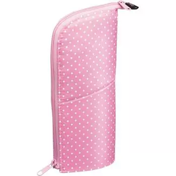 KOKUYO Pencil Case Pencil Holder Neocrits Dot Pink x Pink F-VBF180-5 Body Size: H195xW85xD50mmMaterialOuterInterior: Polyester, Core Material: PP45g
