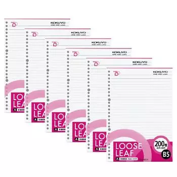 KOKUYO Positive B5 200 sheets Regular horizontal ruled set Loose-leaf 6-book P3-201AX6