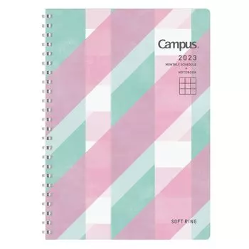 KOKUYO Soft Ring Diary Notebook 2023 A5 Monthly Check Pink Ni-SMNL1-A5-23 Starting in December 2022