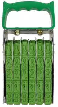 KOKUYO Stamp, Rotating Stamp, European Numerals, Mincho Font, Extra Large Issue, 6 Series IS-20-6