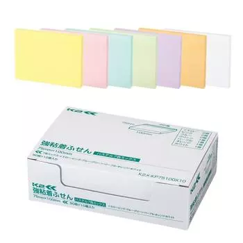 KOKUYO Sticky Notes Strong Adhesive K2 75 мм x 100 мм Пастель 90 листов x 10 книг 7 цветов K2 Me-KP75100X10