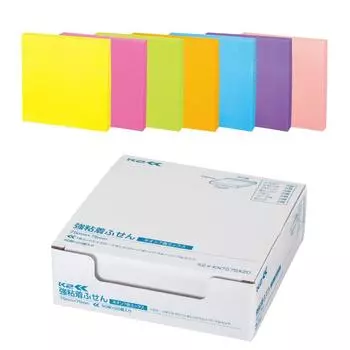 Kokuyo Sticky Notes Strong Adhesive K2 75mm x 75mm Neon Color 90 Sheets x 20 Books 7 Colors K2 Me-KN7575X20