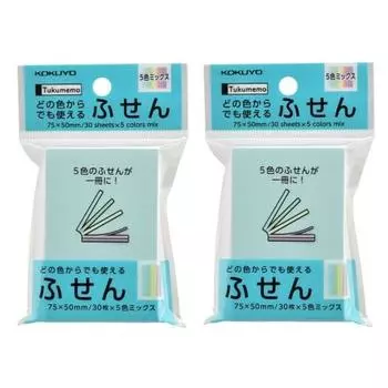 KOKUYO Sticky Notes Tack Memo можно использовать любой цвет 75 мм x 50 мм 30 листов 5 цветов набор из 2 шт 99K Me-BM7550X2SET