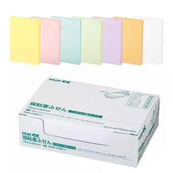 KOKUYO Стикеры для заметок с сильным клеем K2 75 мм x 50 мм пастель 90 листов x 20 книг 7 цветов K2 Me-KP7550X20