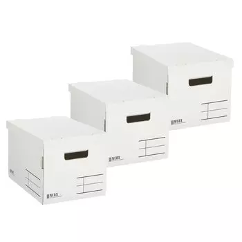 KOKUYO Storage Box NEOS Regular Size with Lid Set of 3 White AMFU-NE983WX3