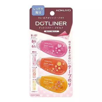 KOKUYO Tape Glue Dot Liner Petit More одноразовый сильный клей 3 шт. Ta-D927-06X3