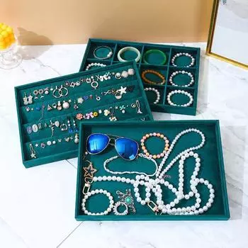 Кольца Бархатный поднос для украшений Серьги Шкатулка для украшений Поддон для хранения украшений Шкатулка для украшений Дисплей для украшений 24-Grid