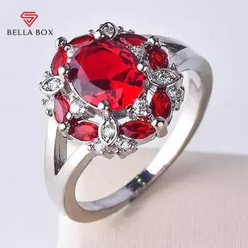 Кольца BELLA BOX для женщин, настоящие ювелирные изделия, кольцо, романтические женские подарки на свадьбу и помолвку 6 синий